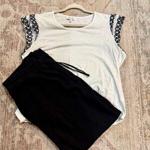 White and Black Women's 2 piece set